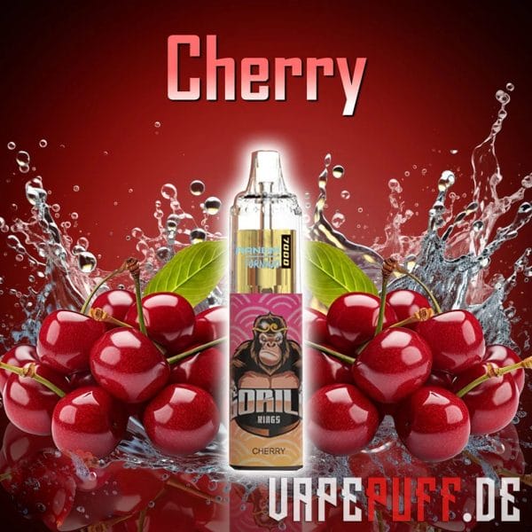 En livlig Cherry vape-smag fra Randm Tornado 7000 med frodige, modne kirsebær med en saftig og fyldig æstetik.